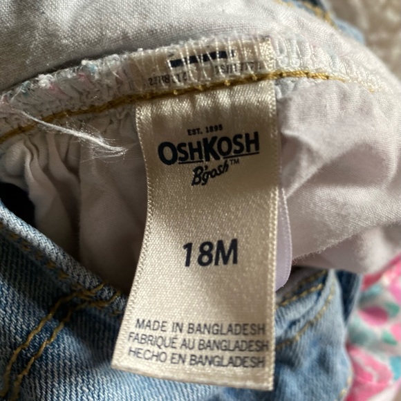 🎊🎉HP🎊🎉  Girls Adorable Osh Kosh B’Gosh 18M Ruffled Floral Bib Dress Spring - Picture 5 of 5